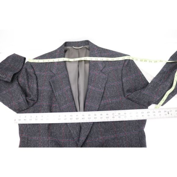 Vintage Christian Dior sport coat Men's 46R windowpane two button plaid  notch - Picture 12 of 12